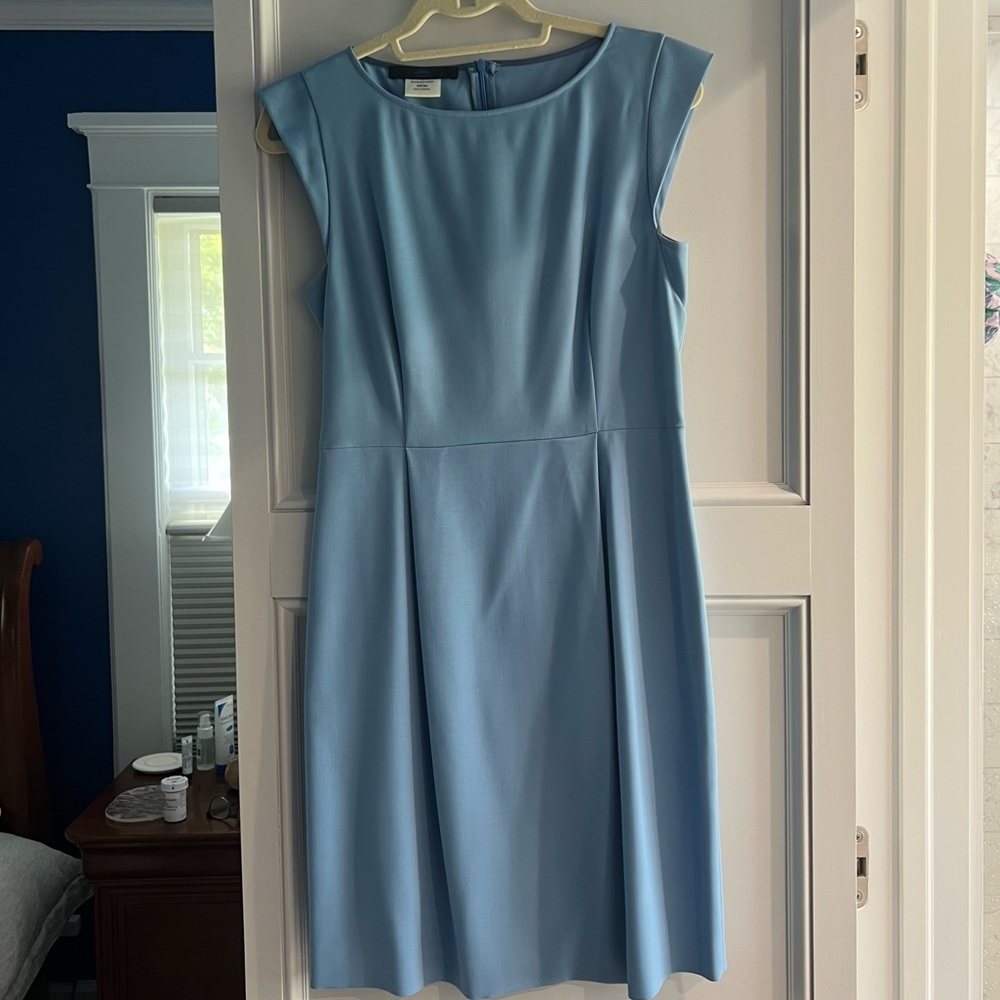 Elegant Les Copains Light Blue Wool Blend Versatile Dress